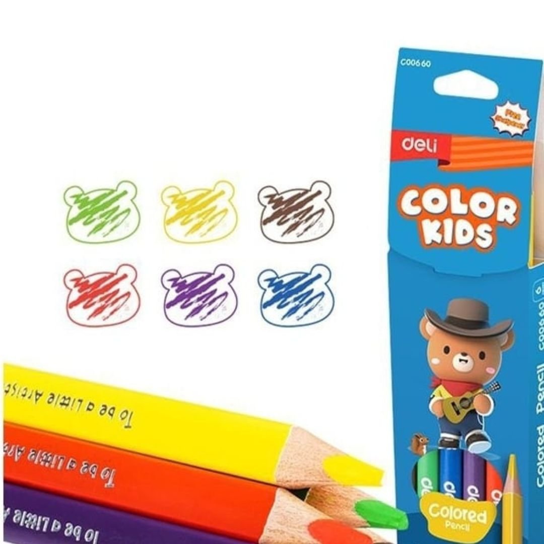 Deli 6pc Jumbo Colour Pencil