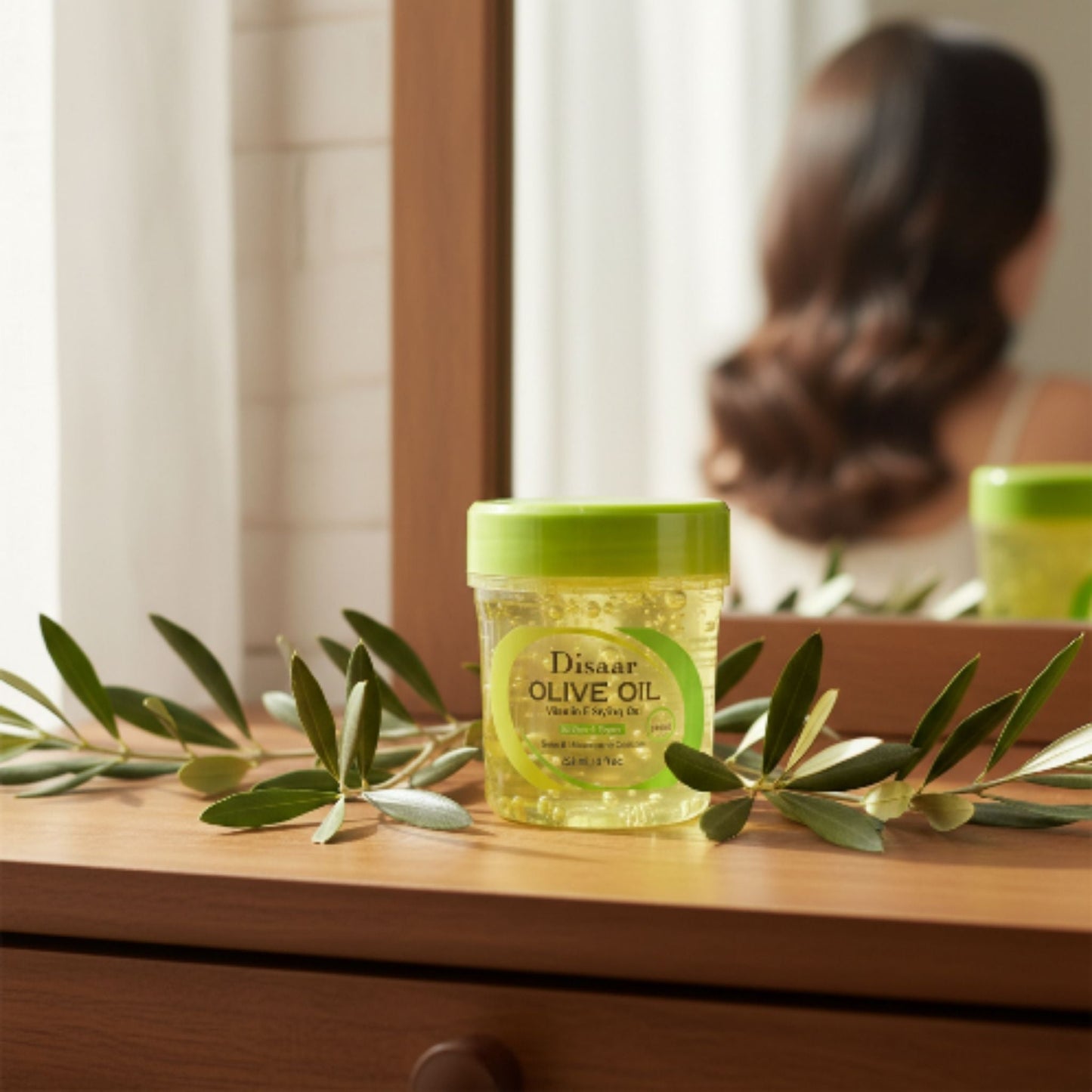 Disaar Olive Oil Vitamin E Hair Styling Gel 236ml – Softens, Repairs, Moisturizes & Adds Shine