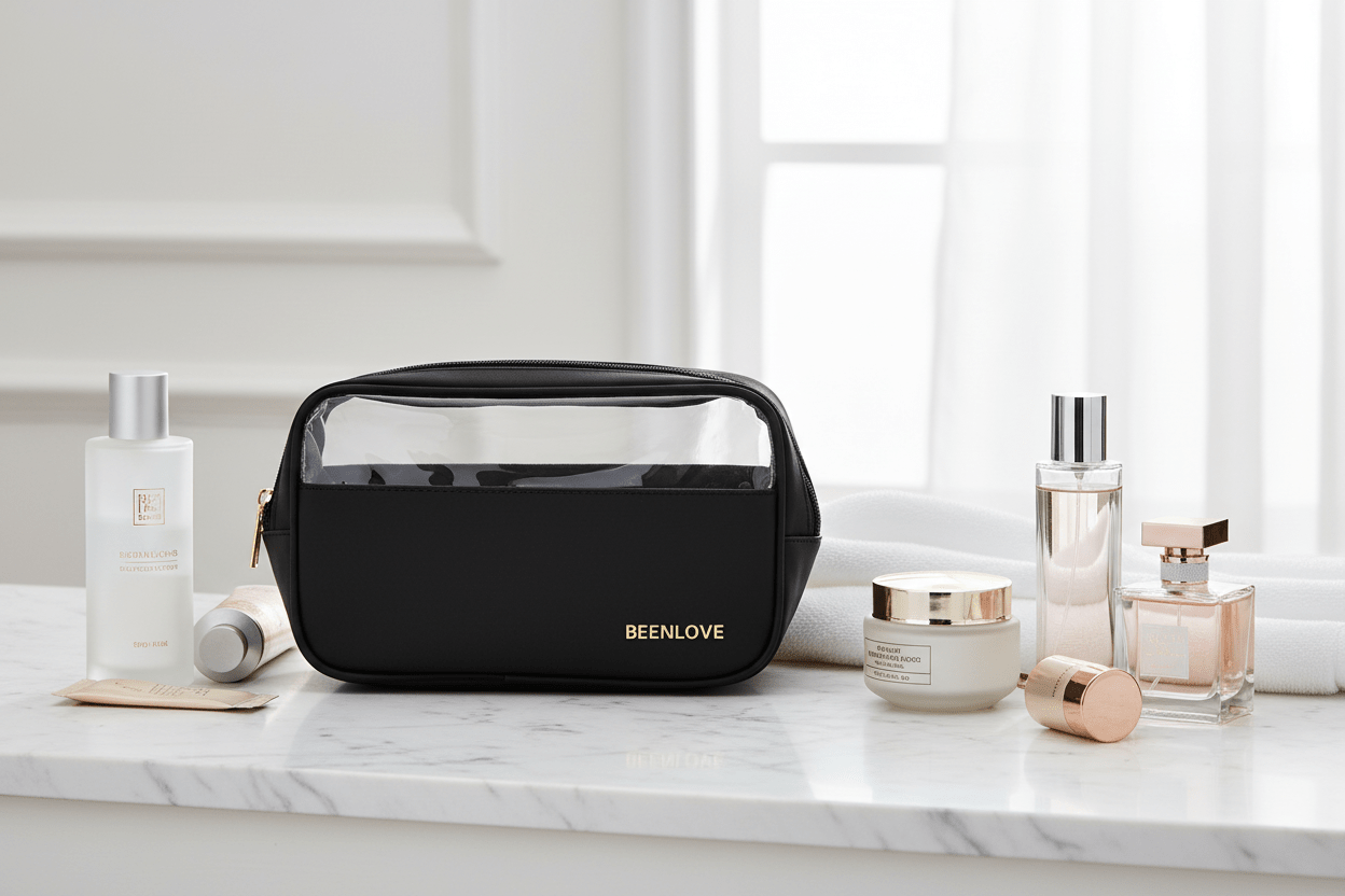Double Zip Toiletry Bag - Black