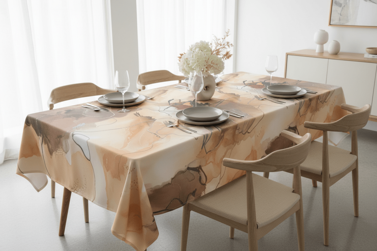 Duchess Satin Table Cloth 2.5M Rust Marble
