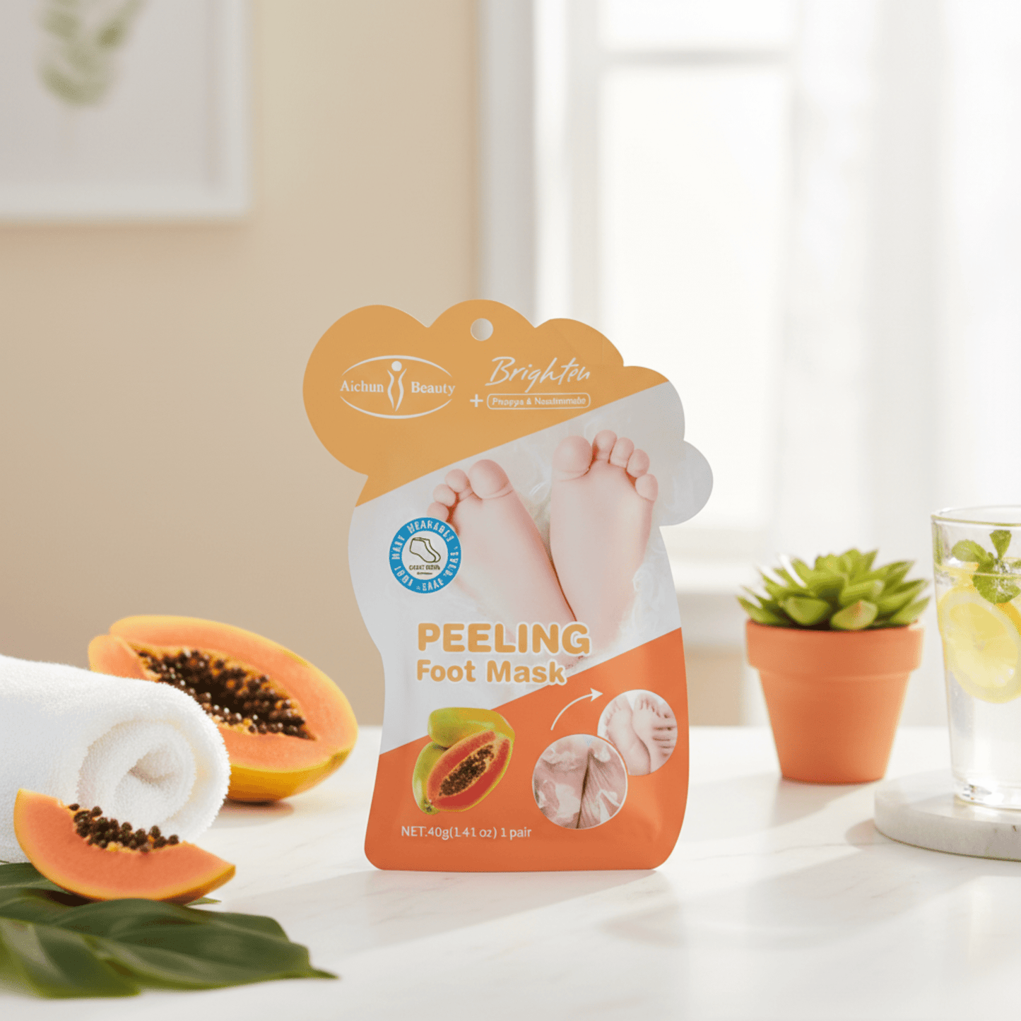 Foot Peeling Mask - Papaya & Niacinamide