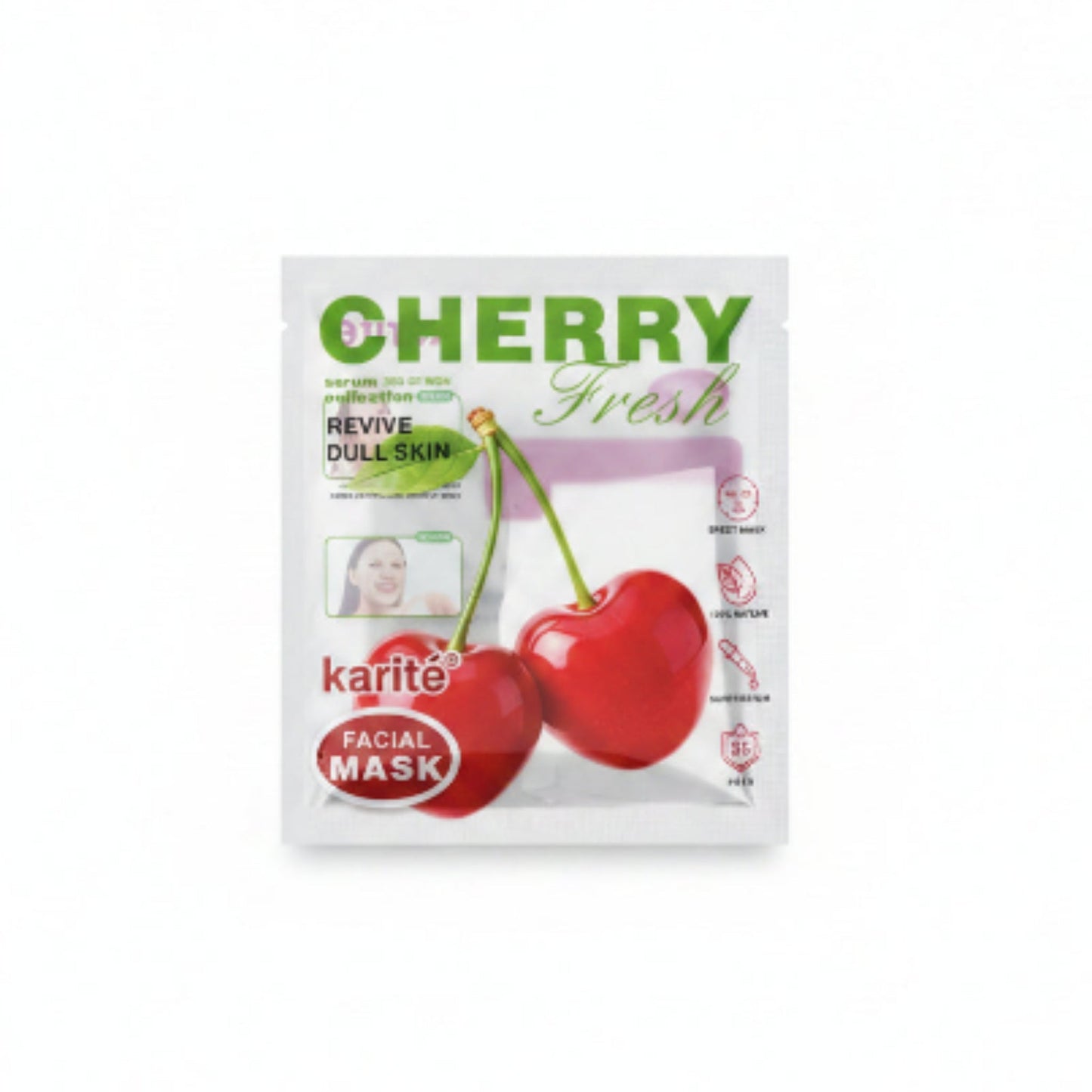 Karité Cherry Hydrating Boosting Facial Sheet Mask – Moisturizing Face Mask