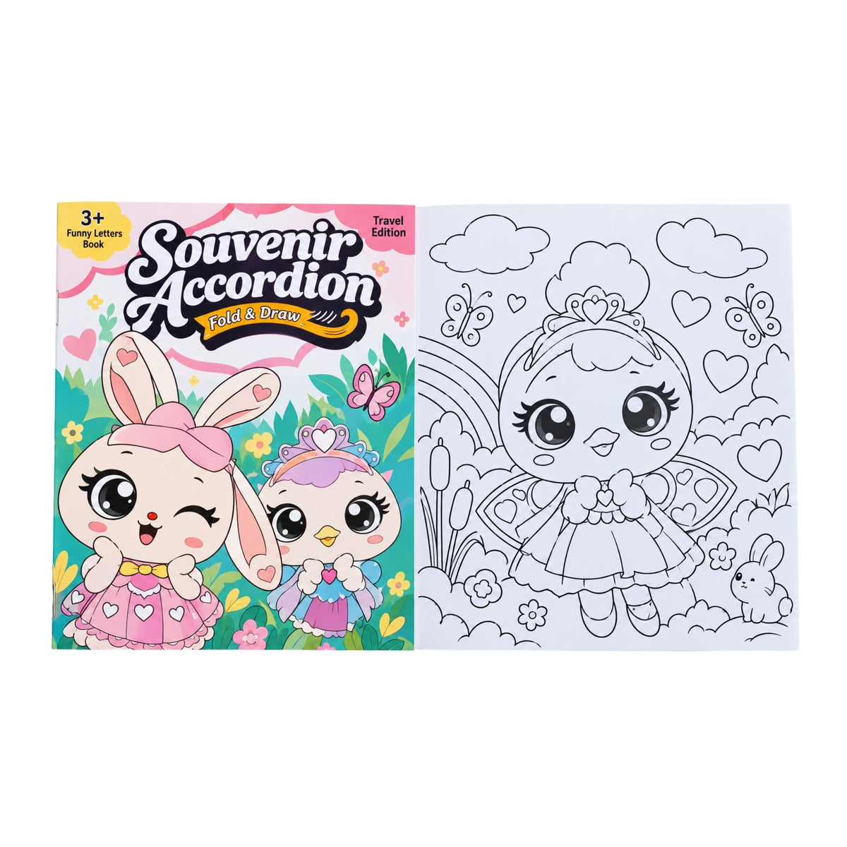 Kids Doodling Foldable Book – Colouring Activity Book with Fold-Out Design