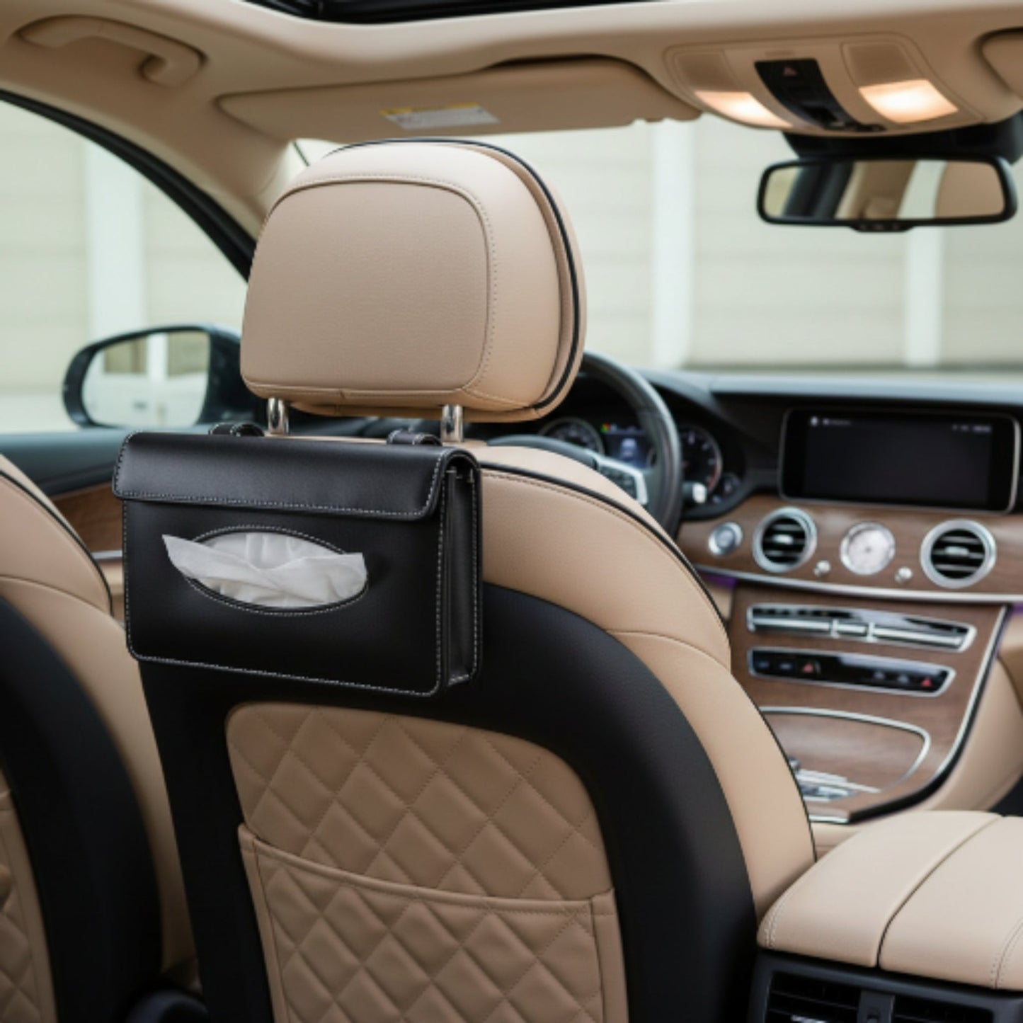 Leatherette Car Tissue Holder