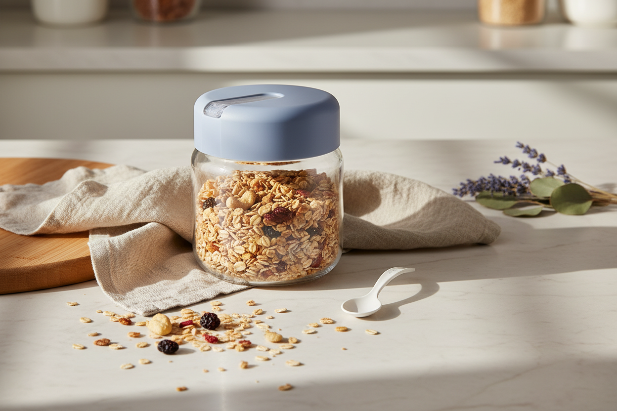 Bager Fiesta Glass Jar with Spoon -210ml