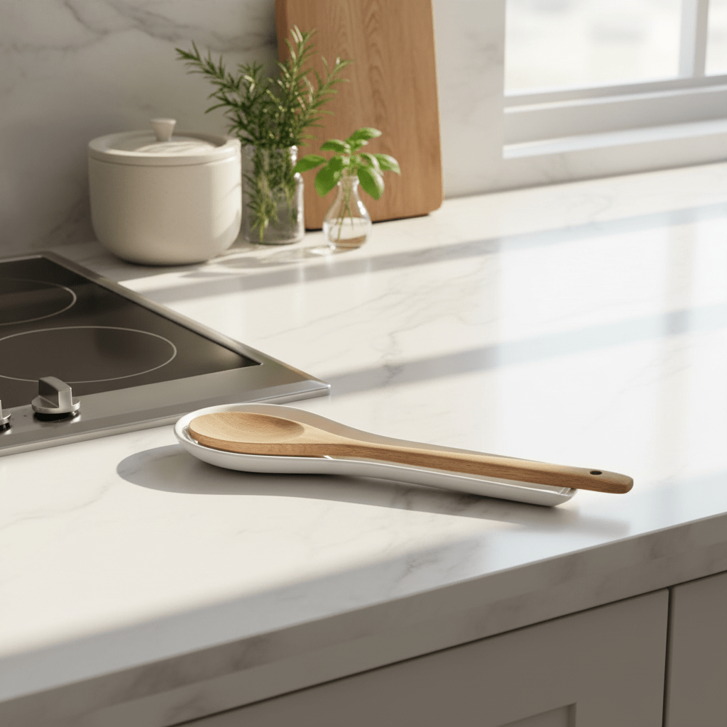 Melamine Spoon Rest - White