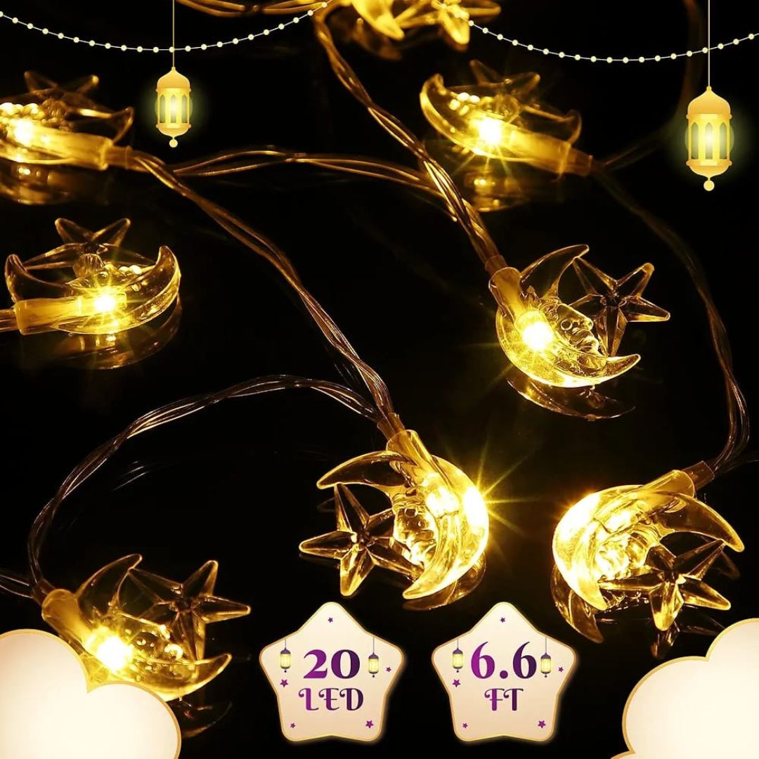 Moon and Star Fairy String Lights 3m LED Decorative Lights