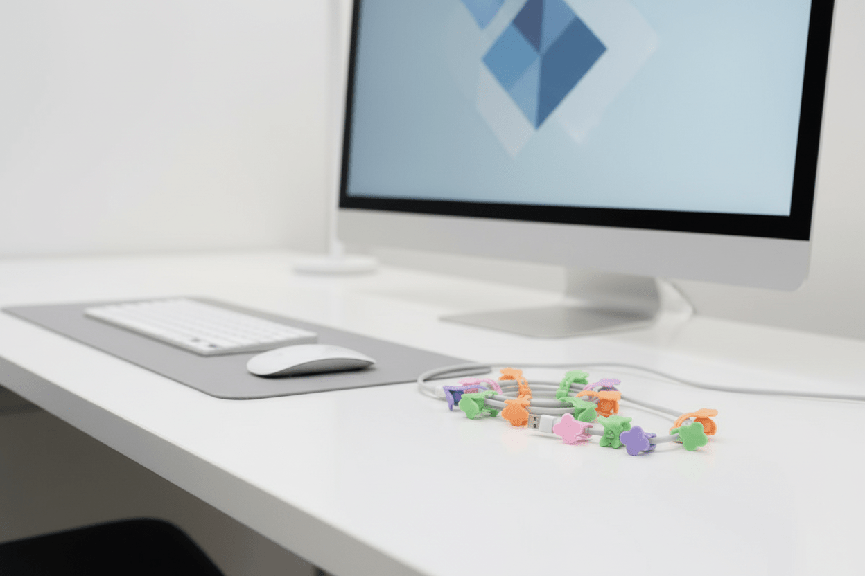 Multi - Purpose PE Cable Clips – 24 Pack | Strong, Flexible & Multi - Colour Organizers