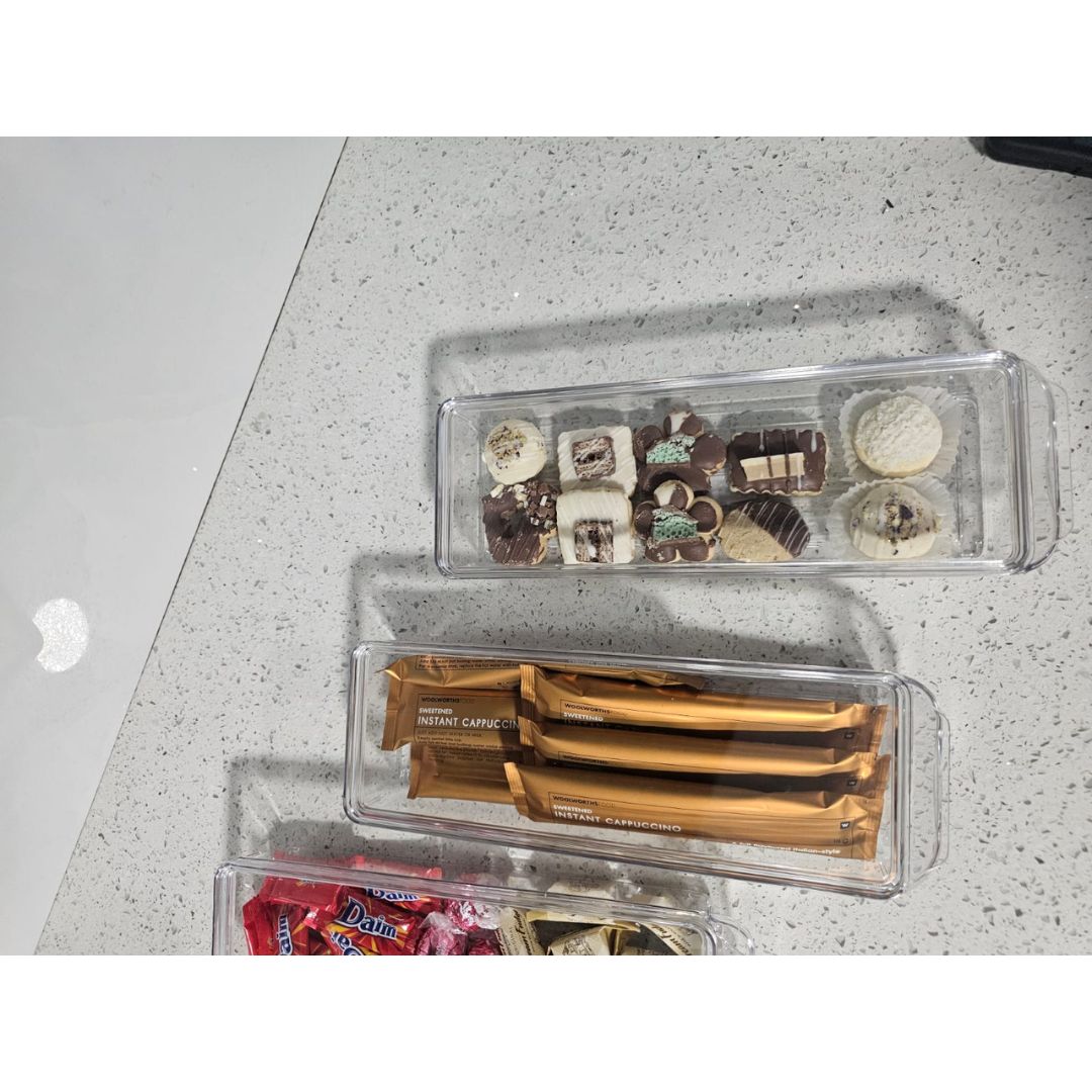 Acrylic Long Storage With Lid 30x10x5cm