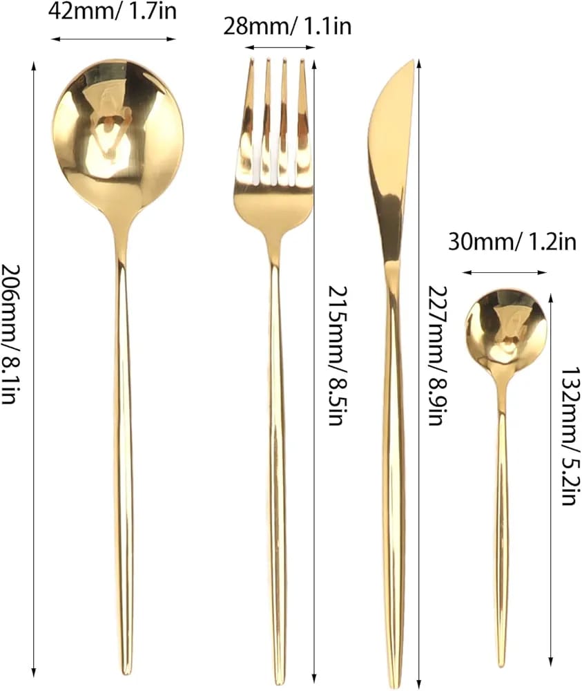 24pc Gold Cutlery Set