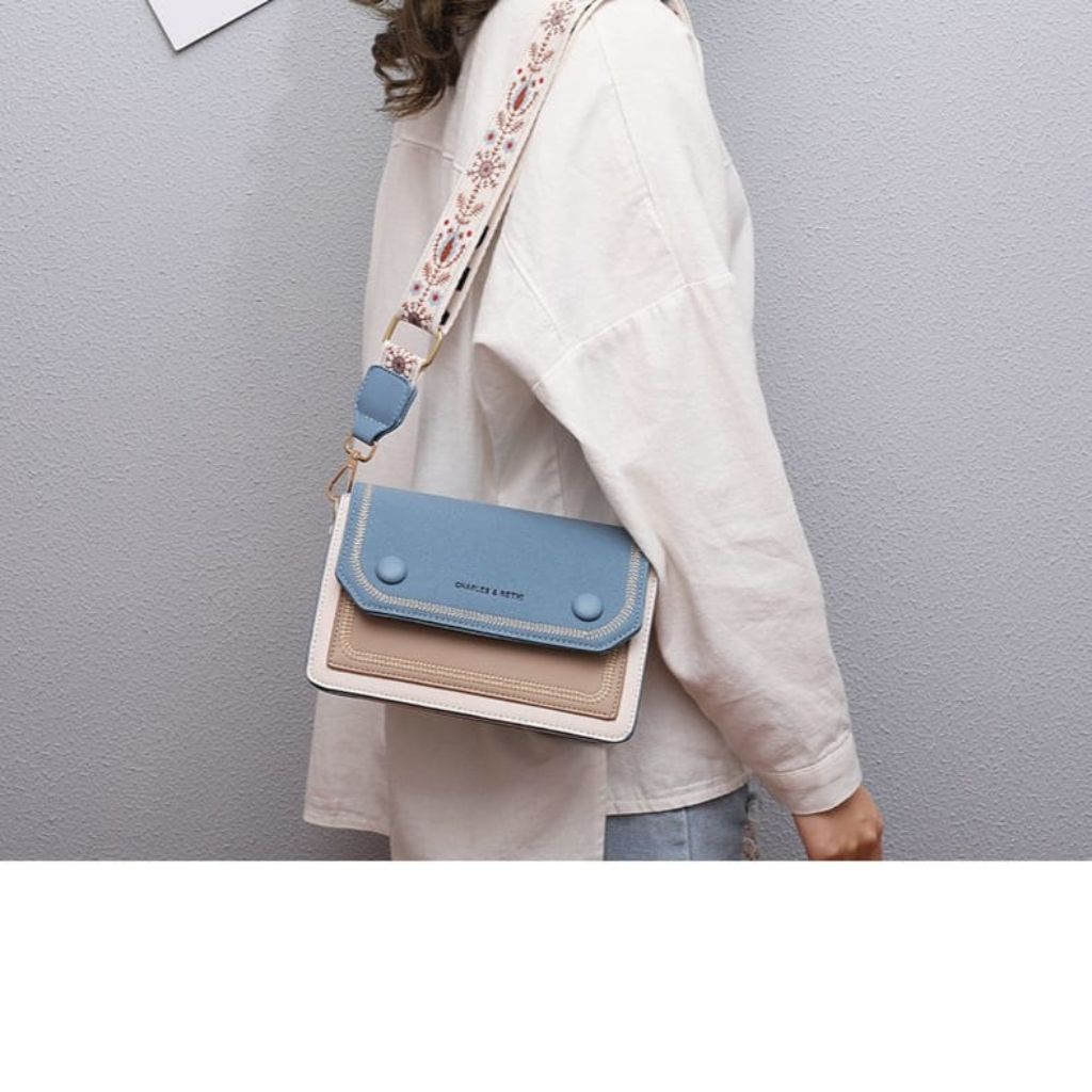 2 Tone Crossbody Sling Bag