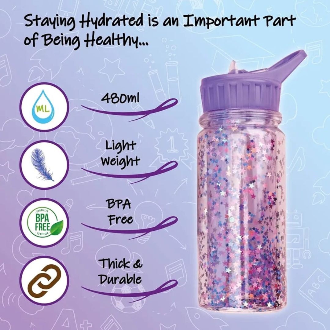 Kids Double Walled Glitter Bottle 350ml