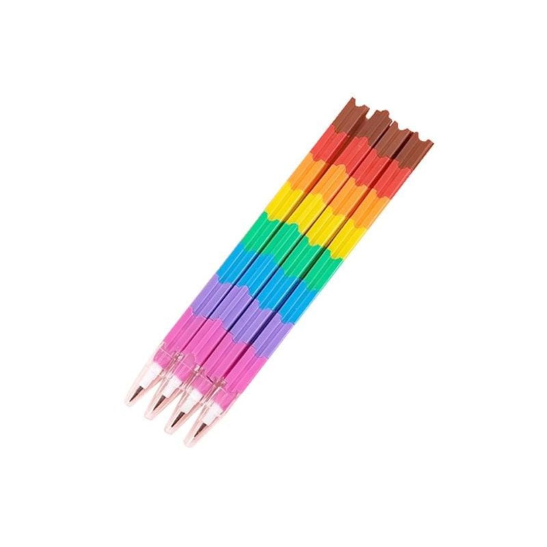 4pc Stackable Rainbow Pencil