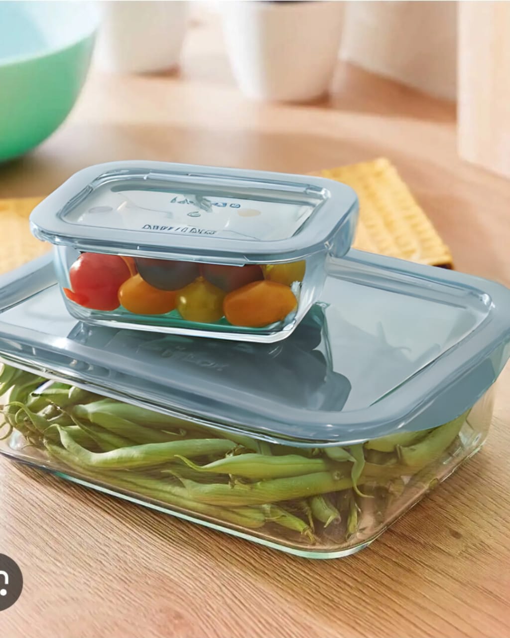 Danny Home Glass Storage With Grey Lid