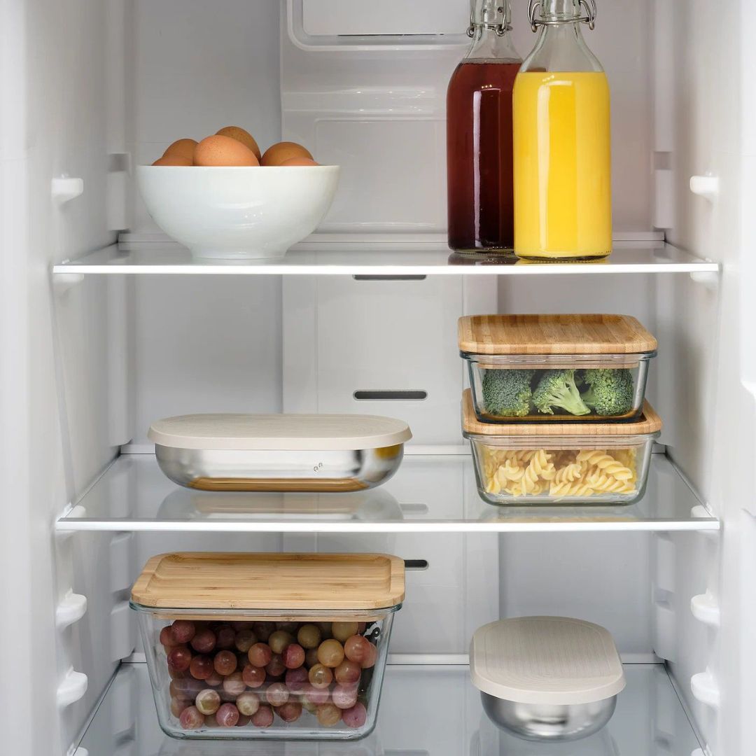 3pc Glass Storage With Bamboo Lids