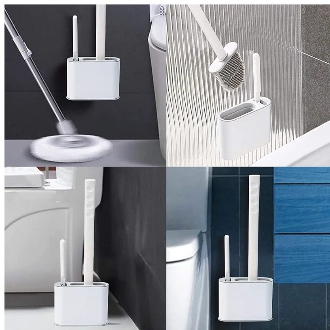 Silicone Toilet Brush With Cleaning Brush