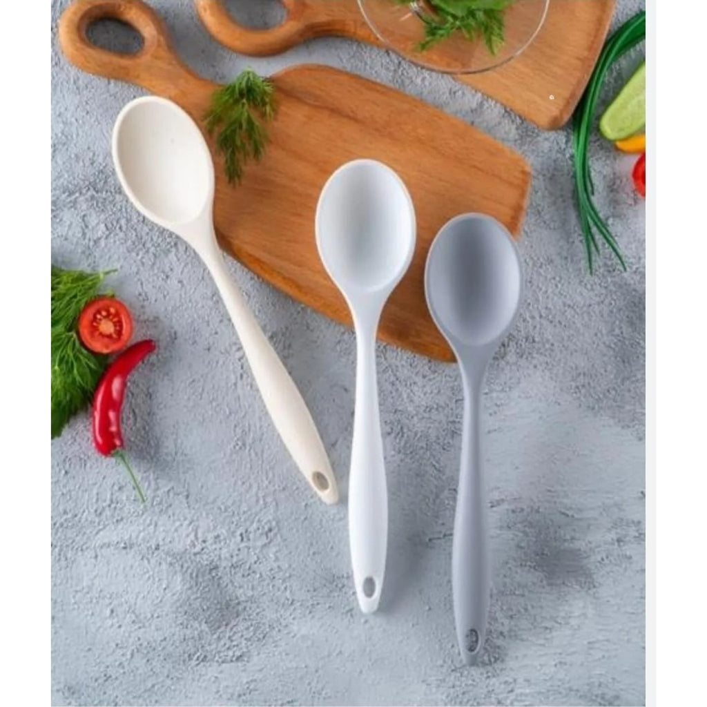 White Silicone Heat Resistant Spoon