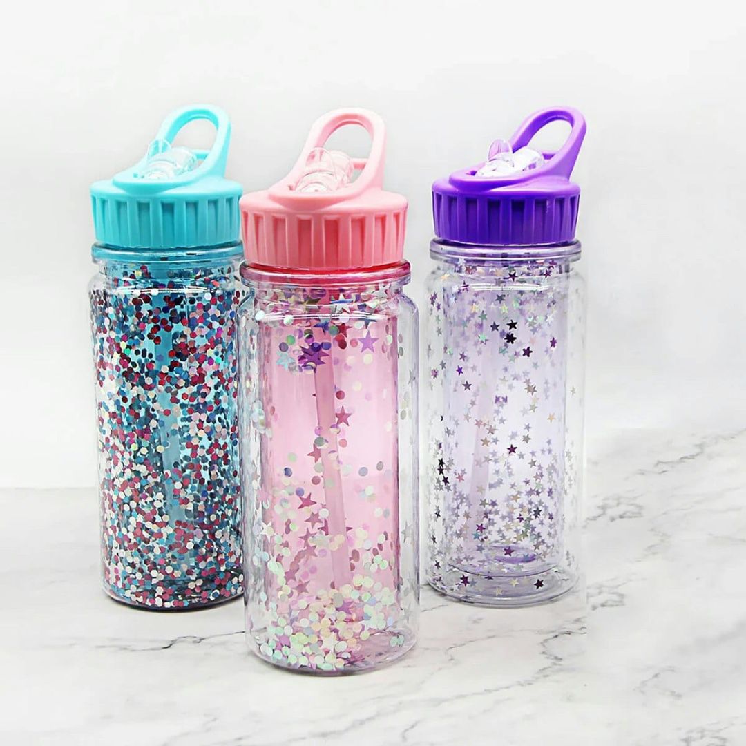 Kids Double Walled Glitter Bottle 350ml