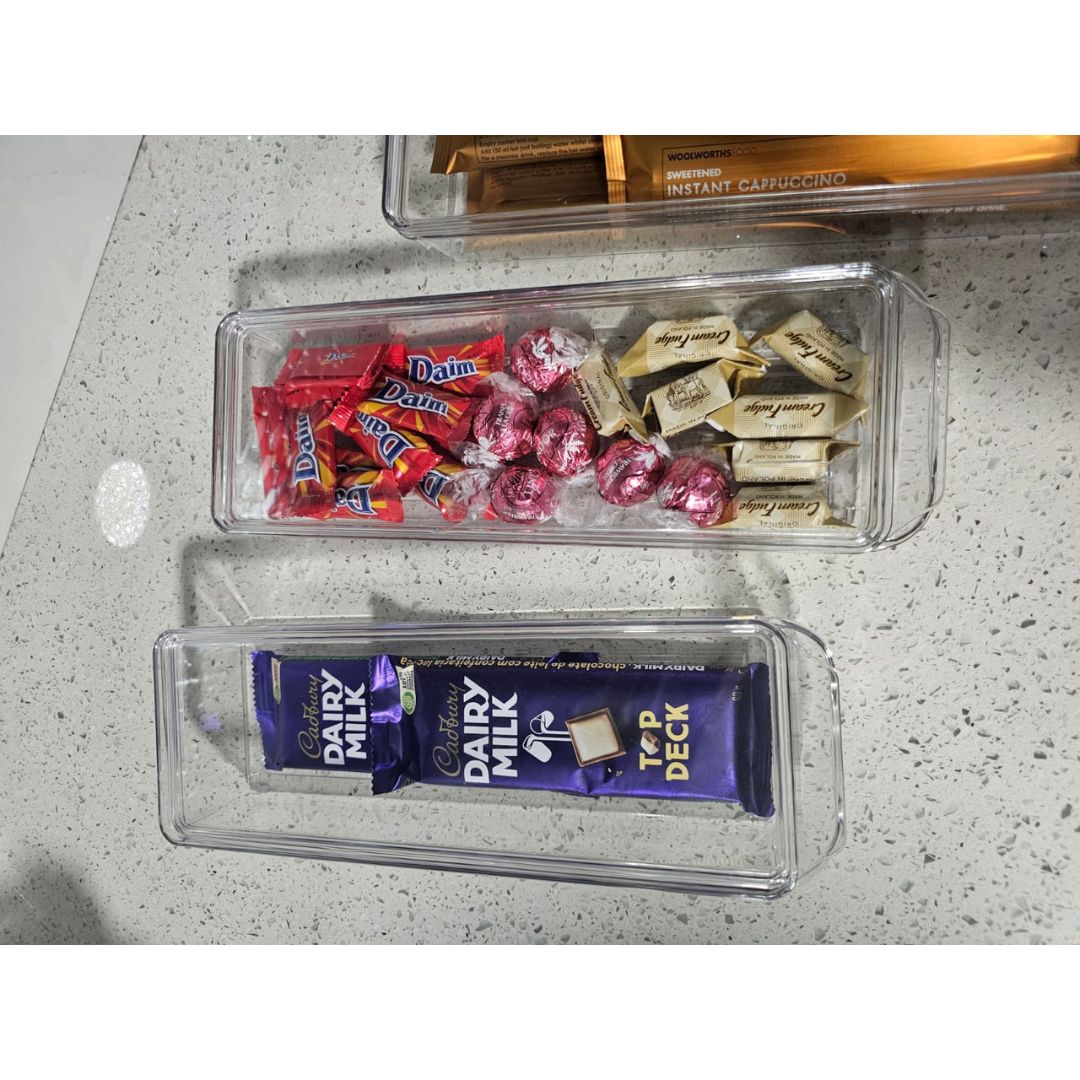 Acrylic Long Storage With Lid 30x10x5cm
