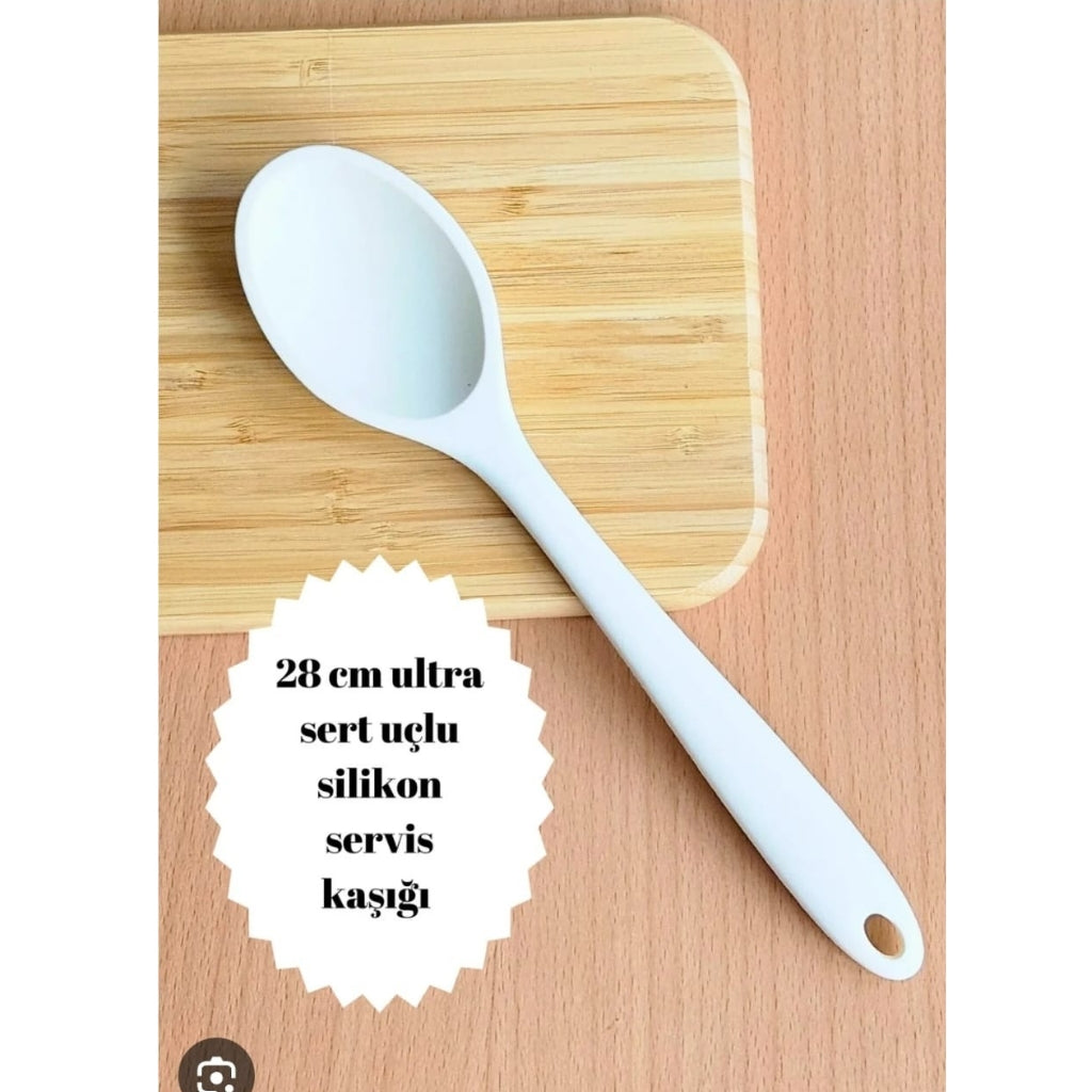 White Silicone Heat Resistant Spoon