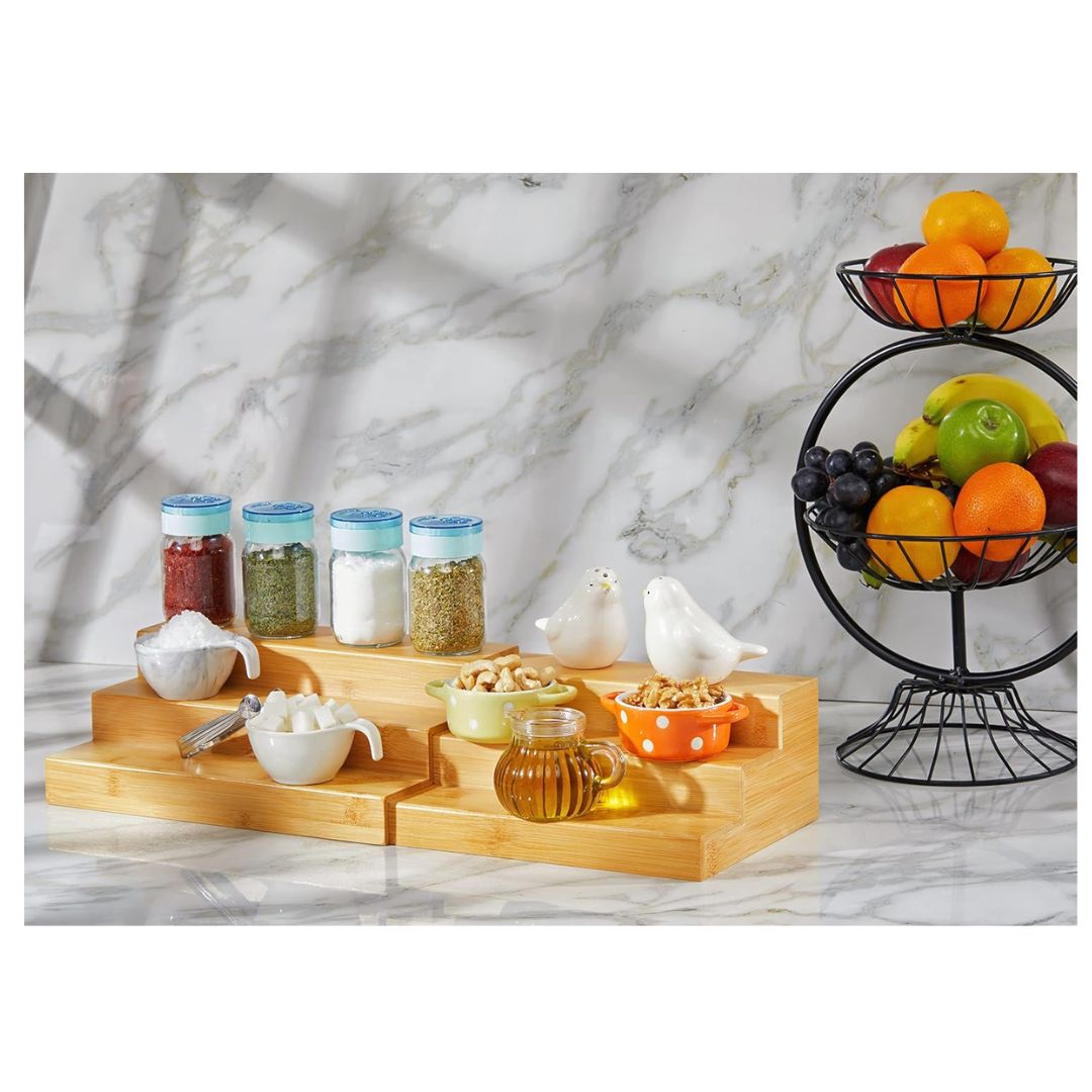 Bamboo Expandable 3 Tier Shelf-largeI