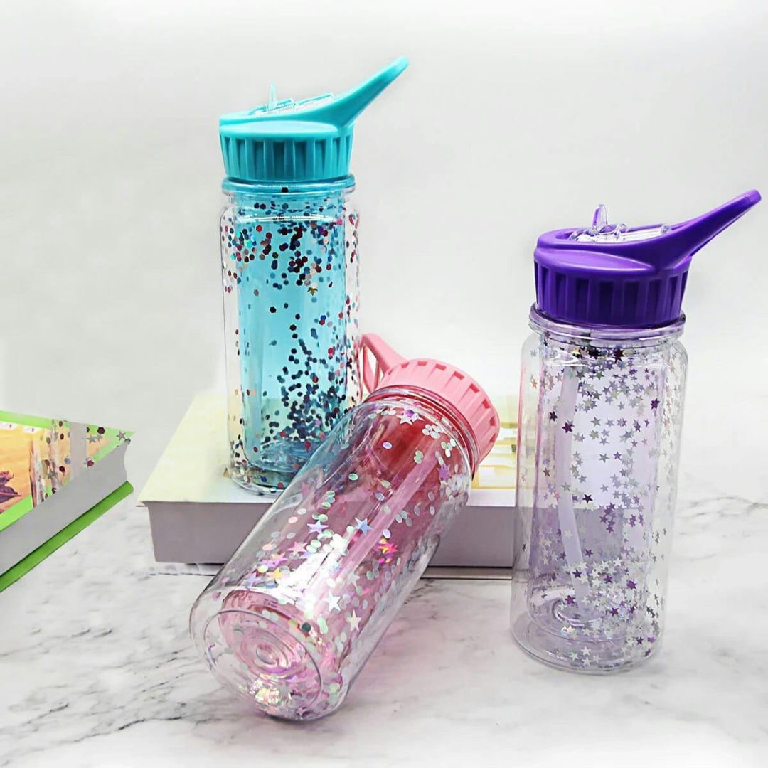 Kids Double Walled Glitter Bottle 350ml