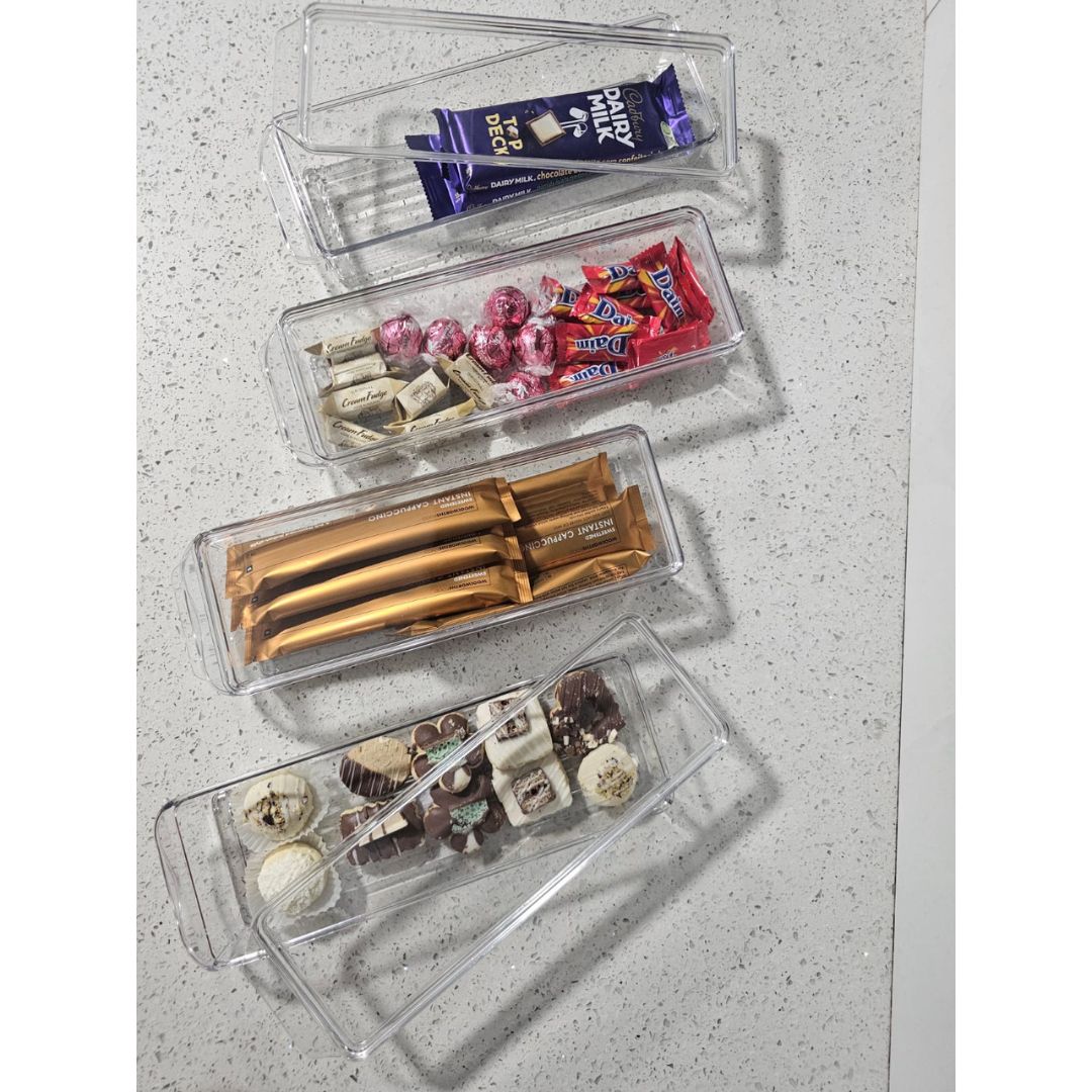 Acrylic Long Storage With Lid 30x10x5cm