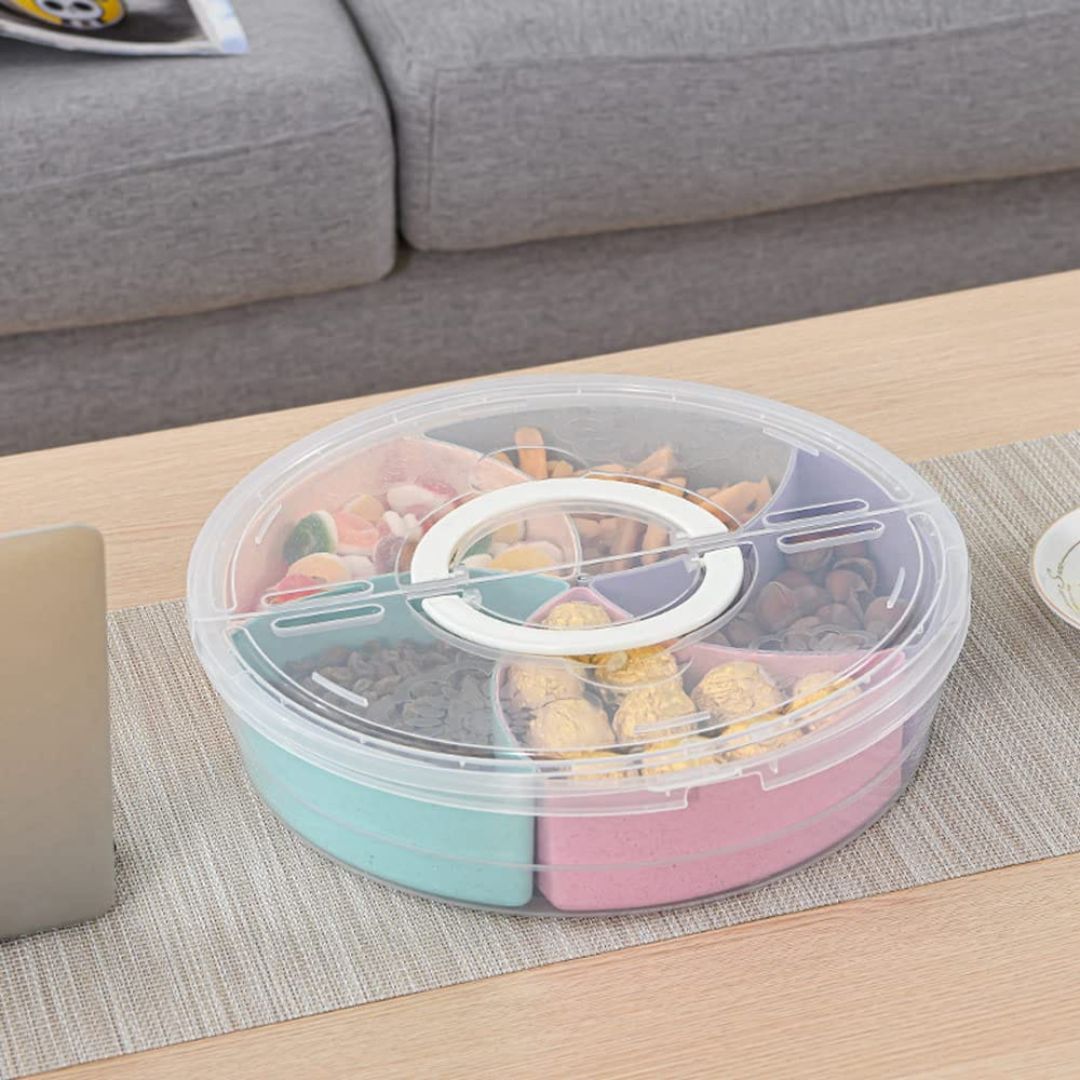 5 Compartment Colourful Snack Box With Lid