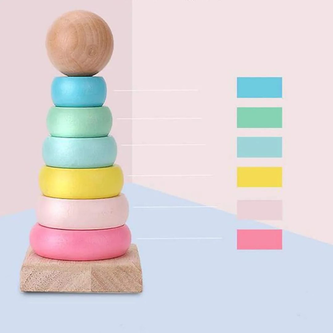 Rainbow Wooden Stacking Ring