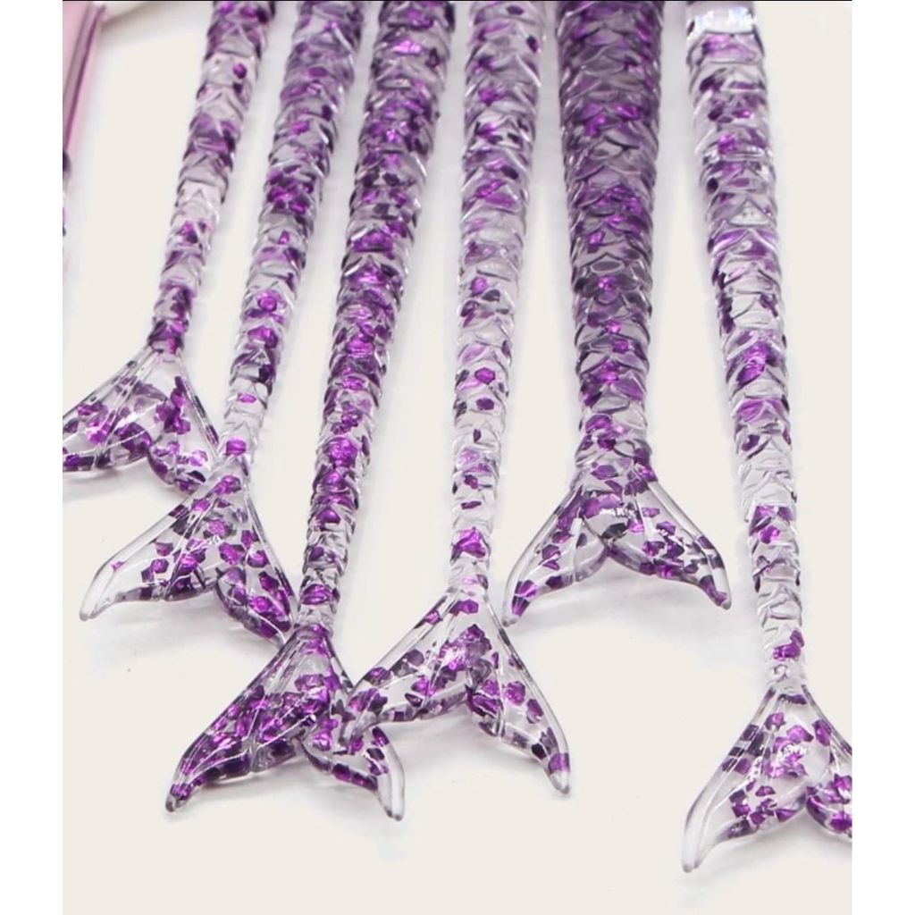 10pc Mermaid Glitter Makeup Brush Set