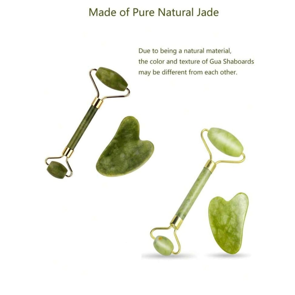 Jade Roller+Guasha Stone Set
