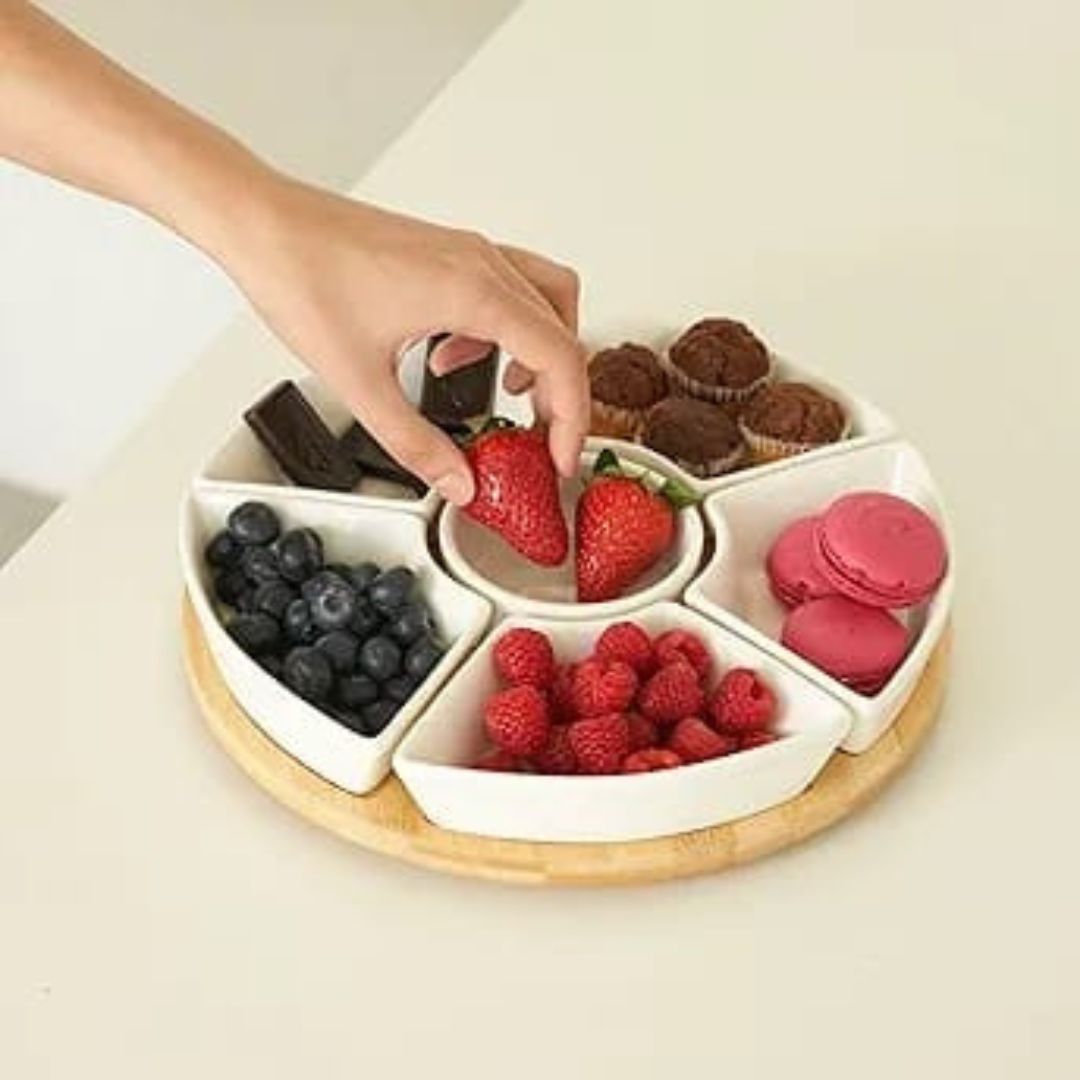 Danny Home Rotating Tray With Bowls