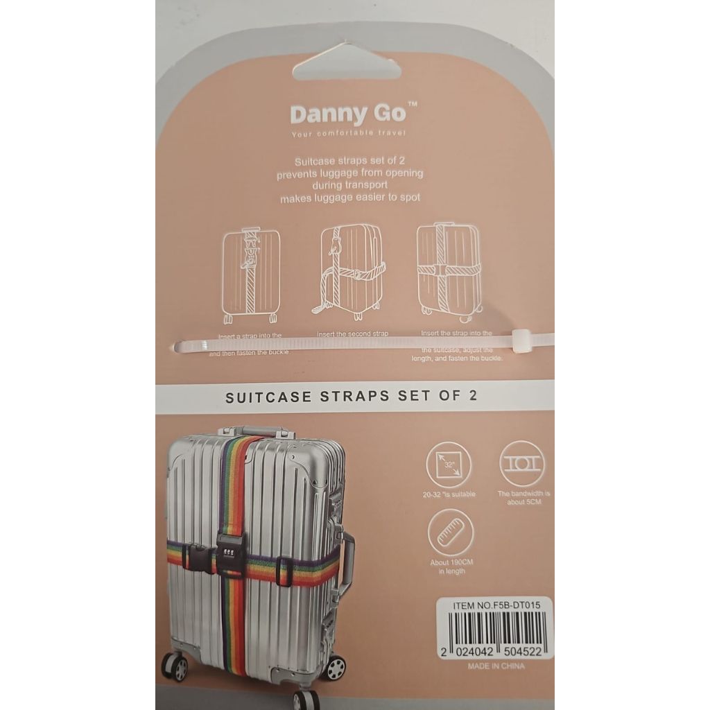 Danny Go 2pc Luggage Straps 190cm