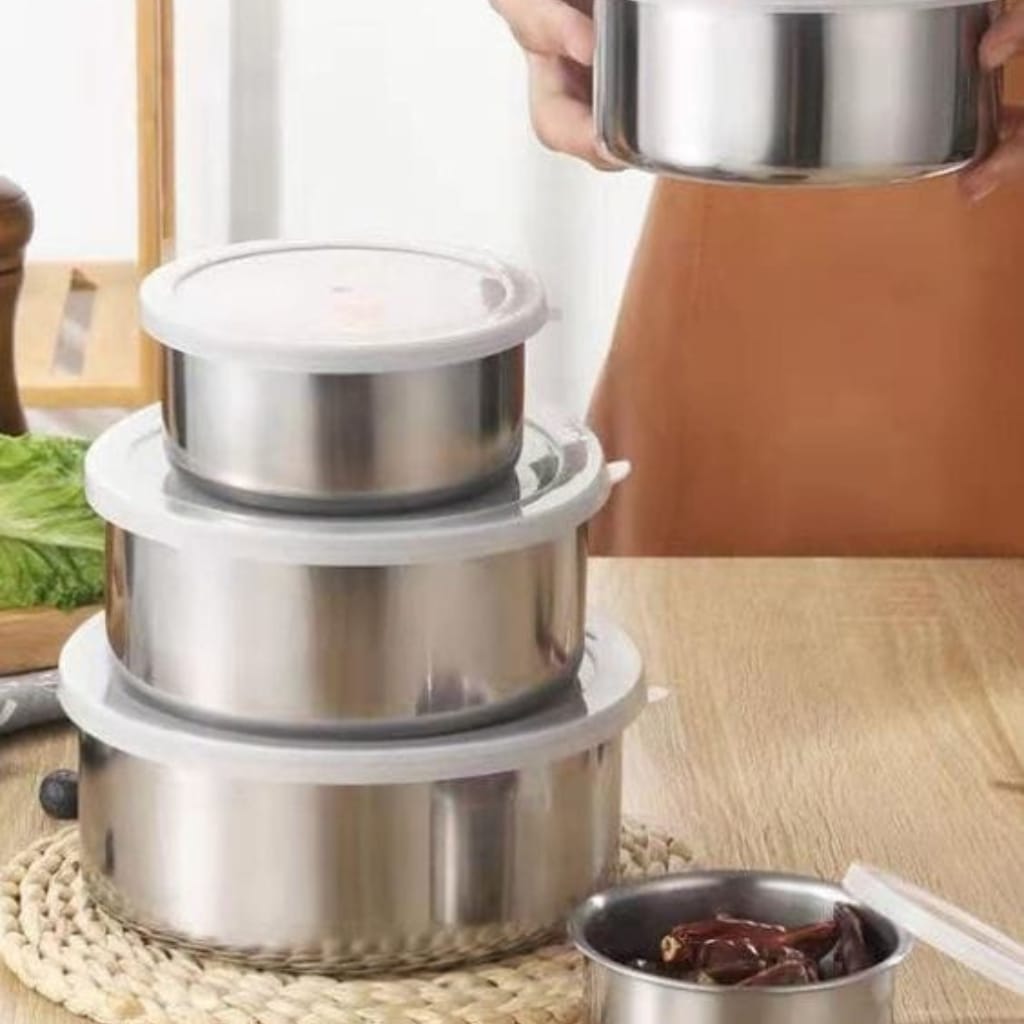 5pc Stainless Steel Bowls With Lids