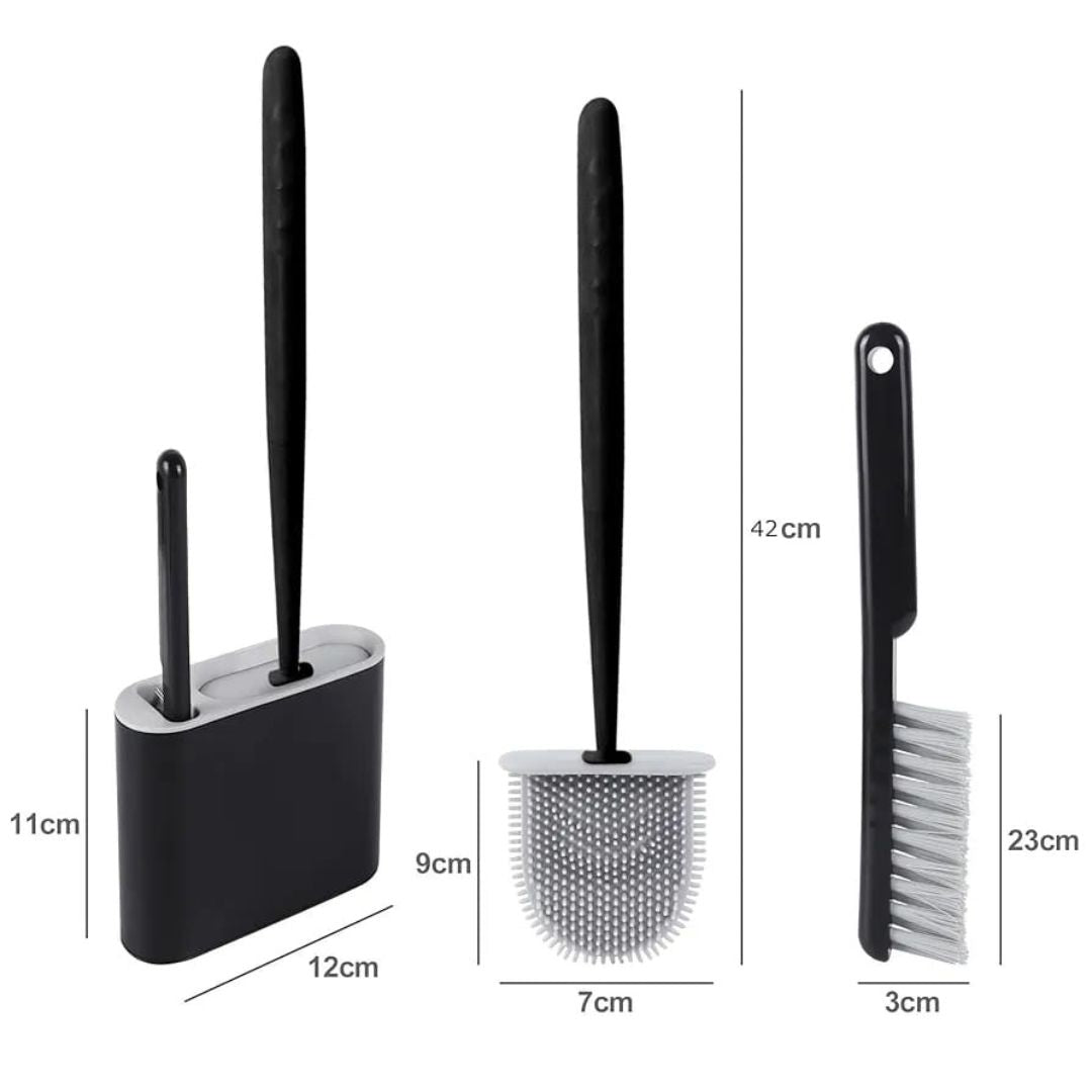 Silicone Toilet Brush With Cleaning Brush
