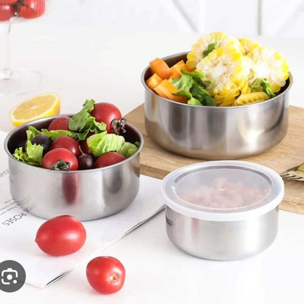 5pc Stainless Steel Bowls With Lids