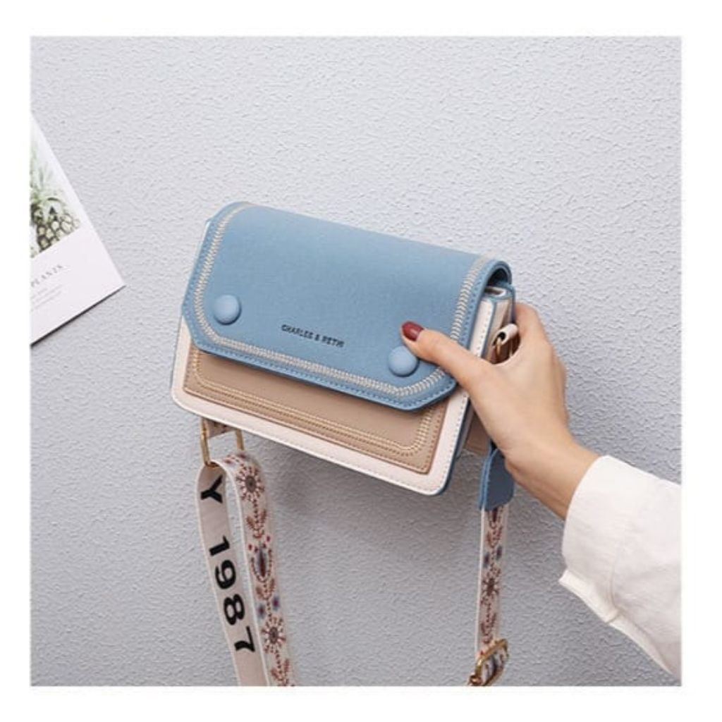 2 Tone Crossbody Sling Bag