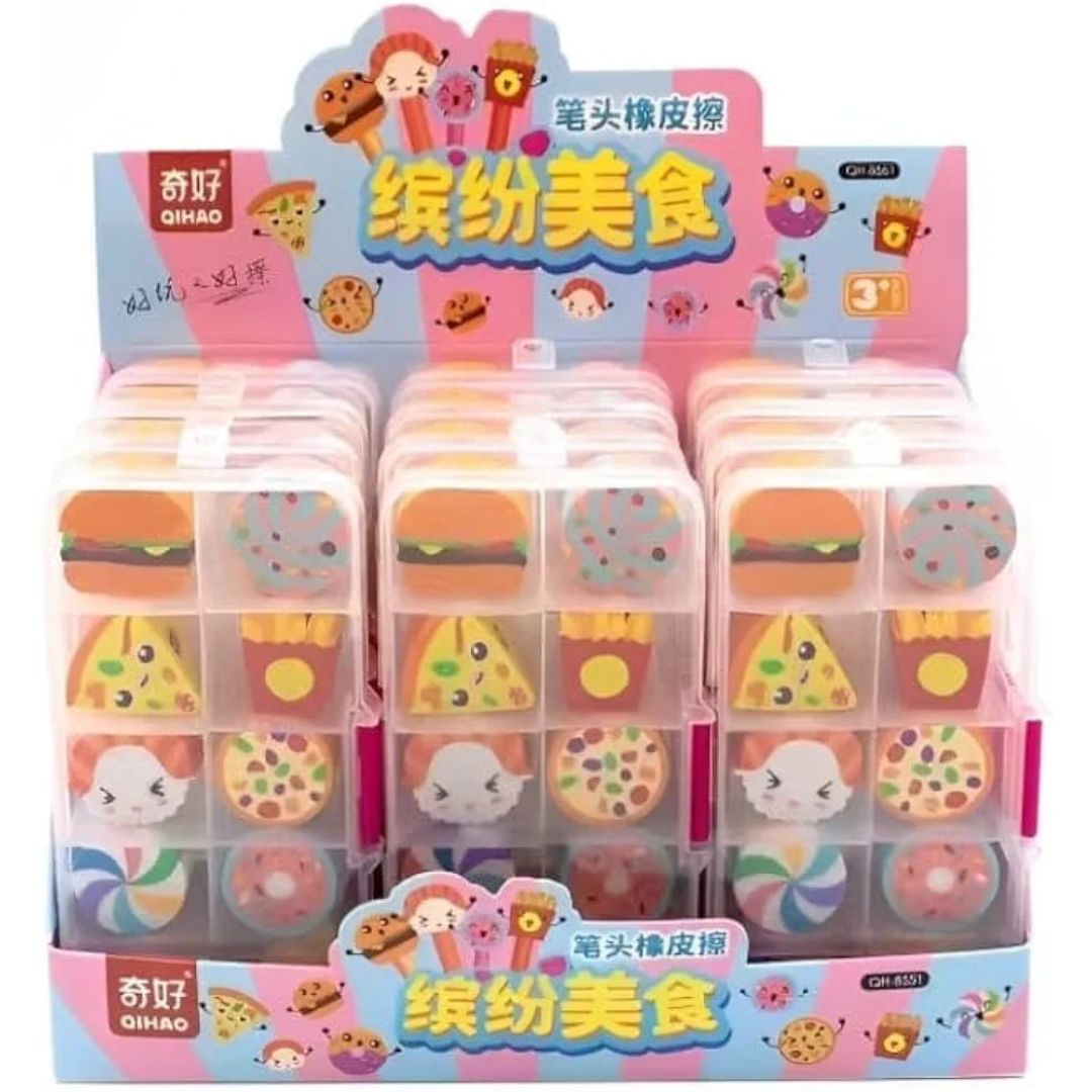 10pc Fast Food Eraser In Box