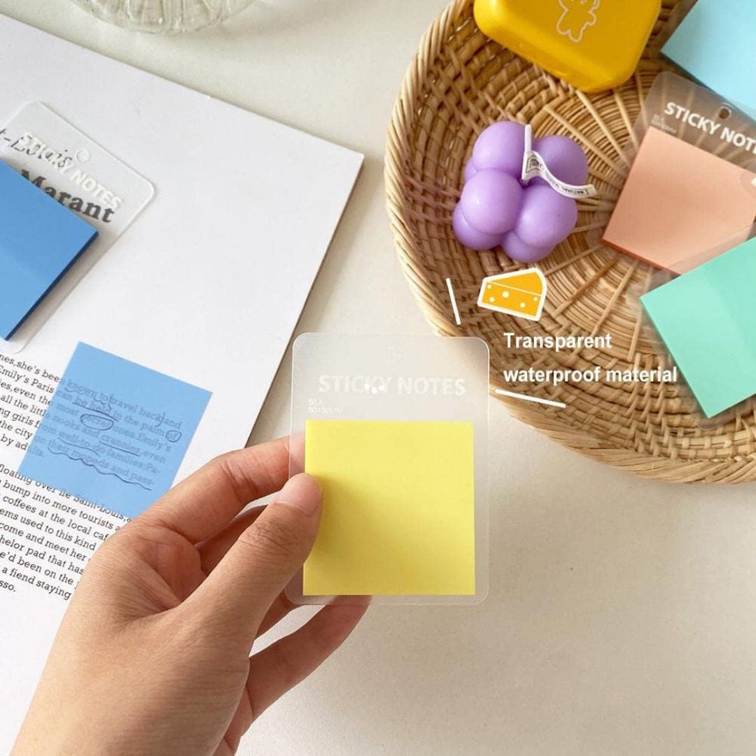 Colorful Transparent Sticky Notes 50 sheets 76mm