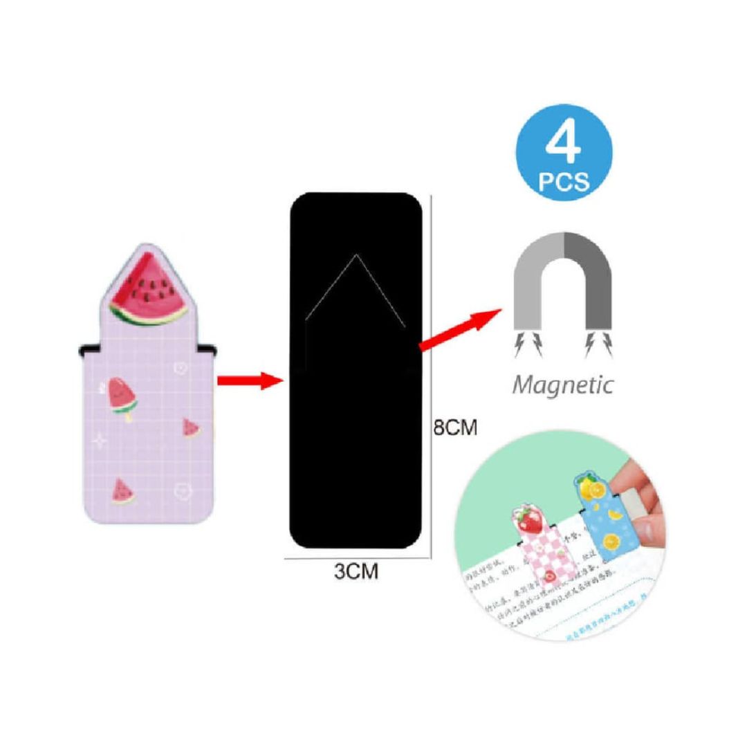 4pc Magnetic Bookmarks
