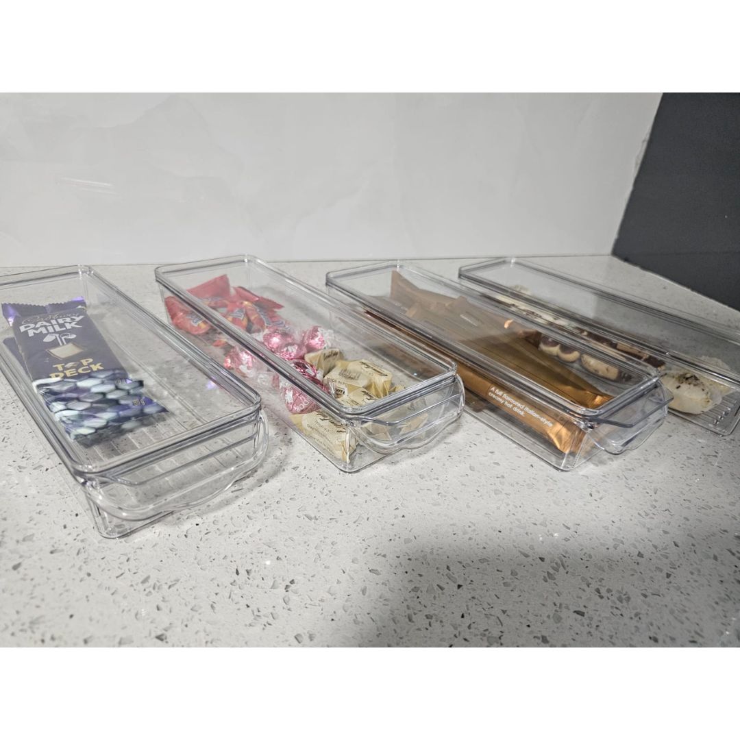 Acrylic Long Storage With Lid 30x10x5cm
