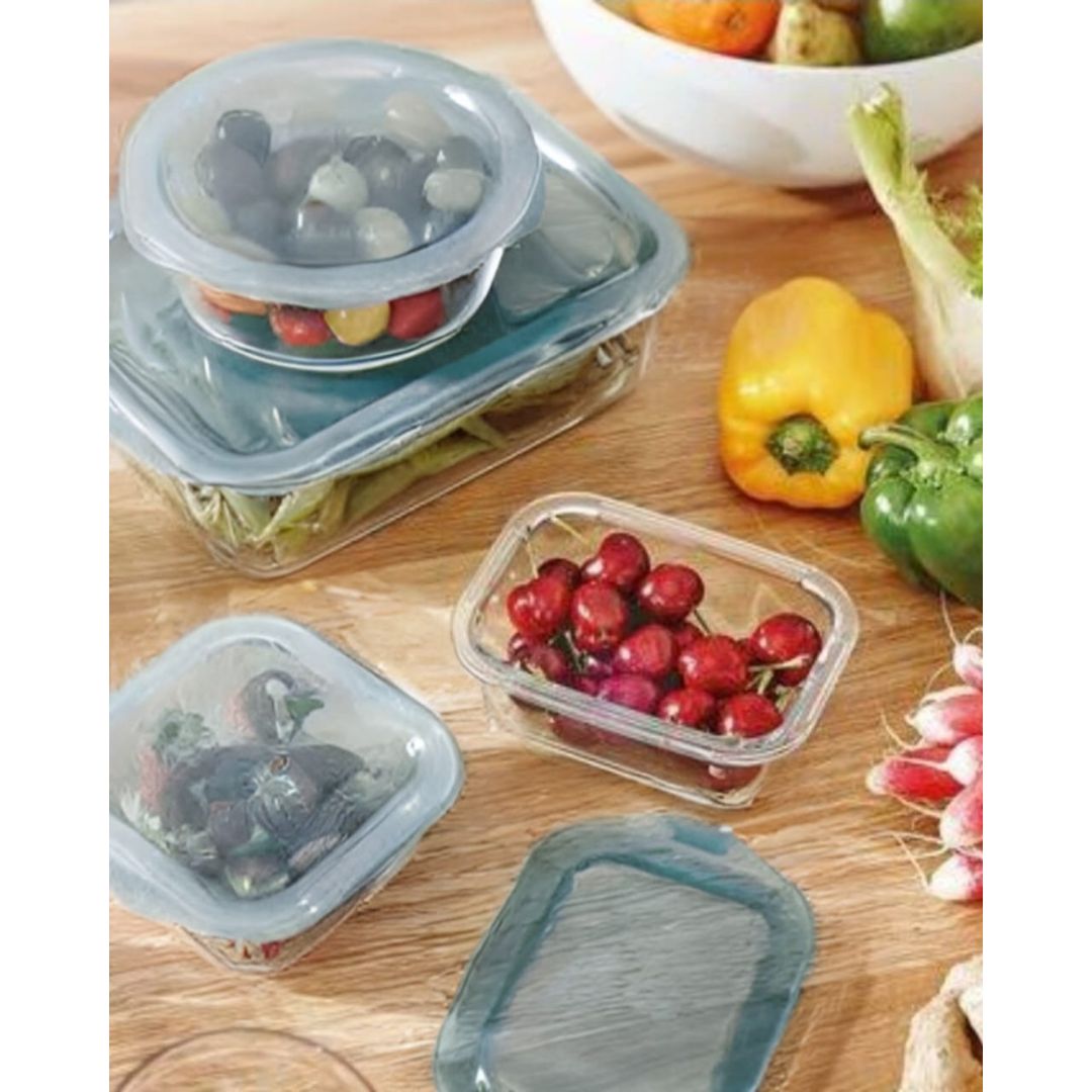 Danny Home Glass Storage With Grey Lid