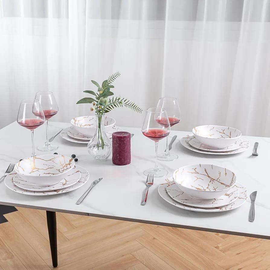 Luminarc 19pc Agorar Gold Dinner Set