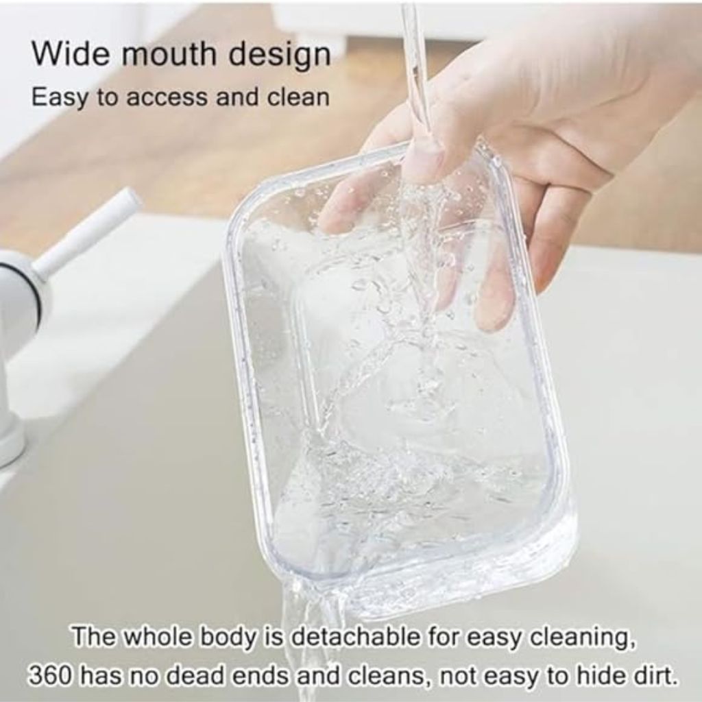 3pc Glass Storage With Acrylic Clip Lid-Rectangle