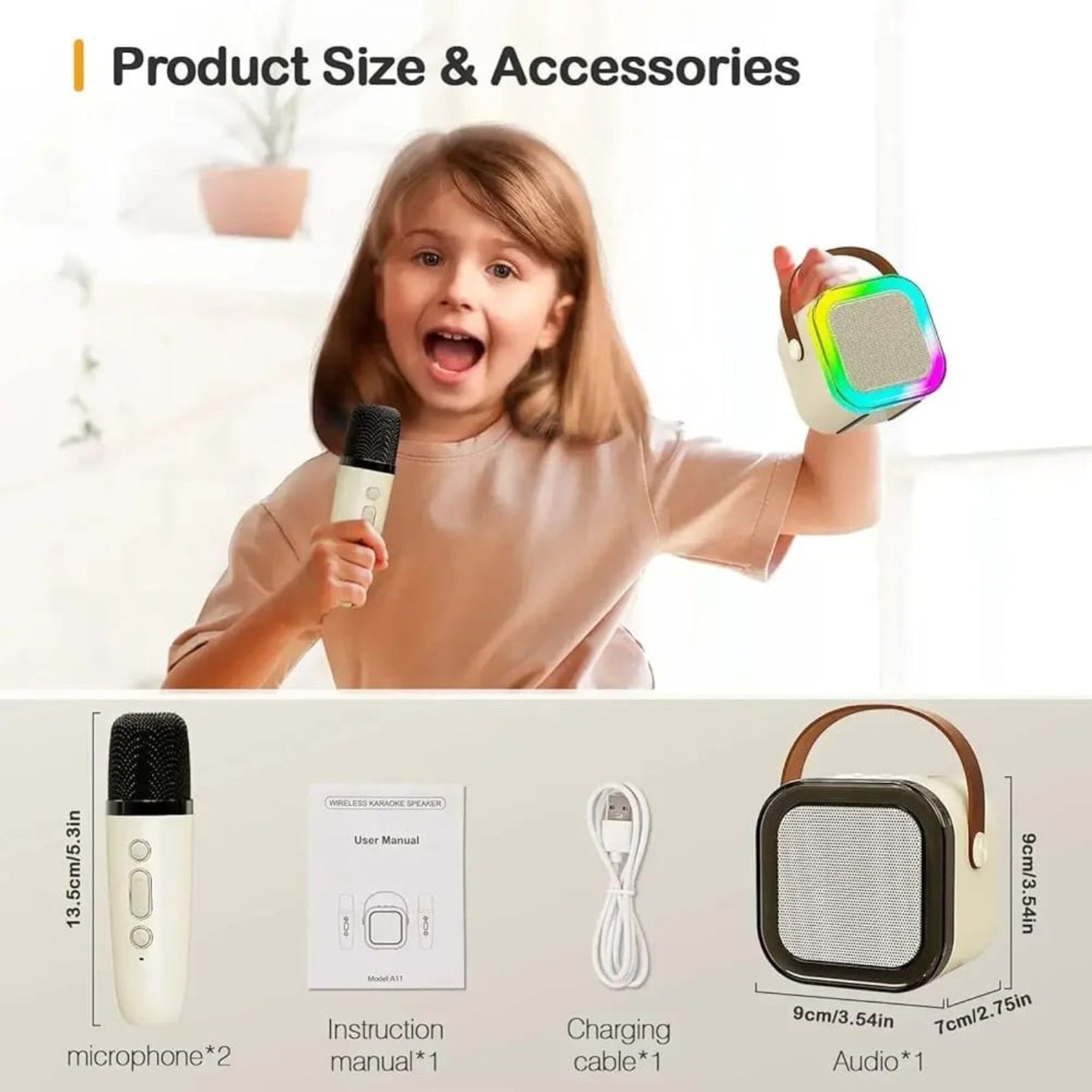 Mini Wireless 2pc Microphone And Speaker Set