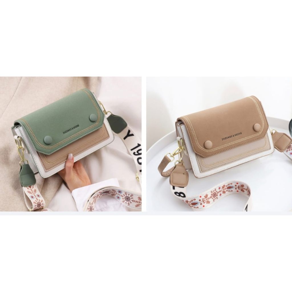 2 Tone Crossbody Sling Bag