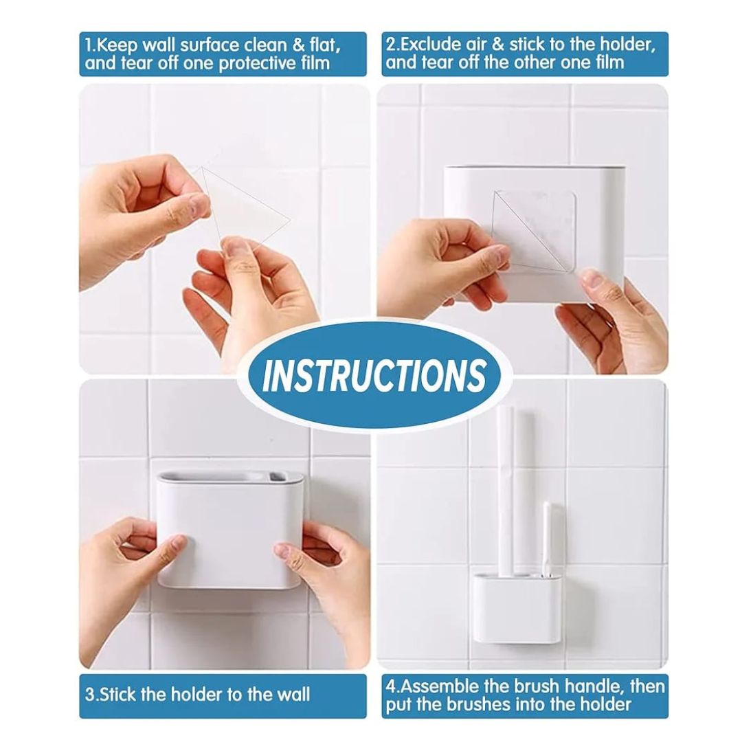 Silicone Toilet Brush With Cleaning Brush