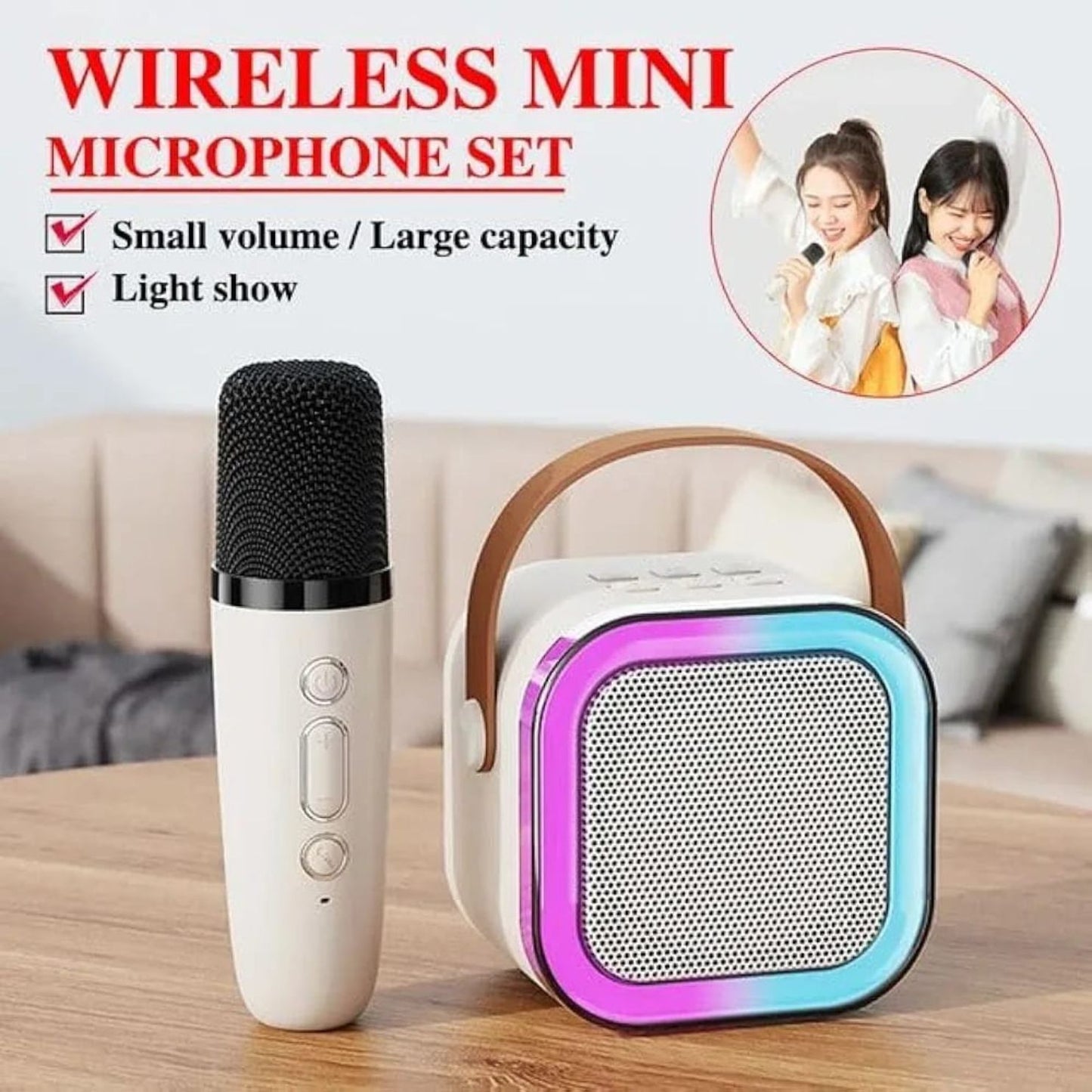 Mini Wireless 2pc Microphone And Speaker Set