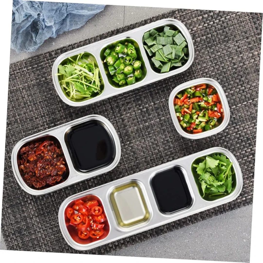 Stainless Steel Divided Condiment Holder