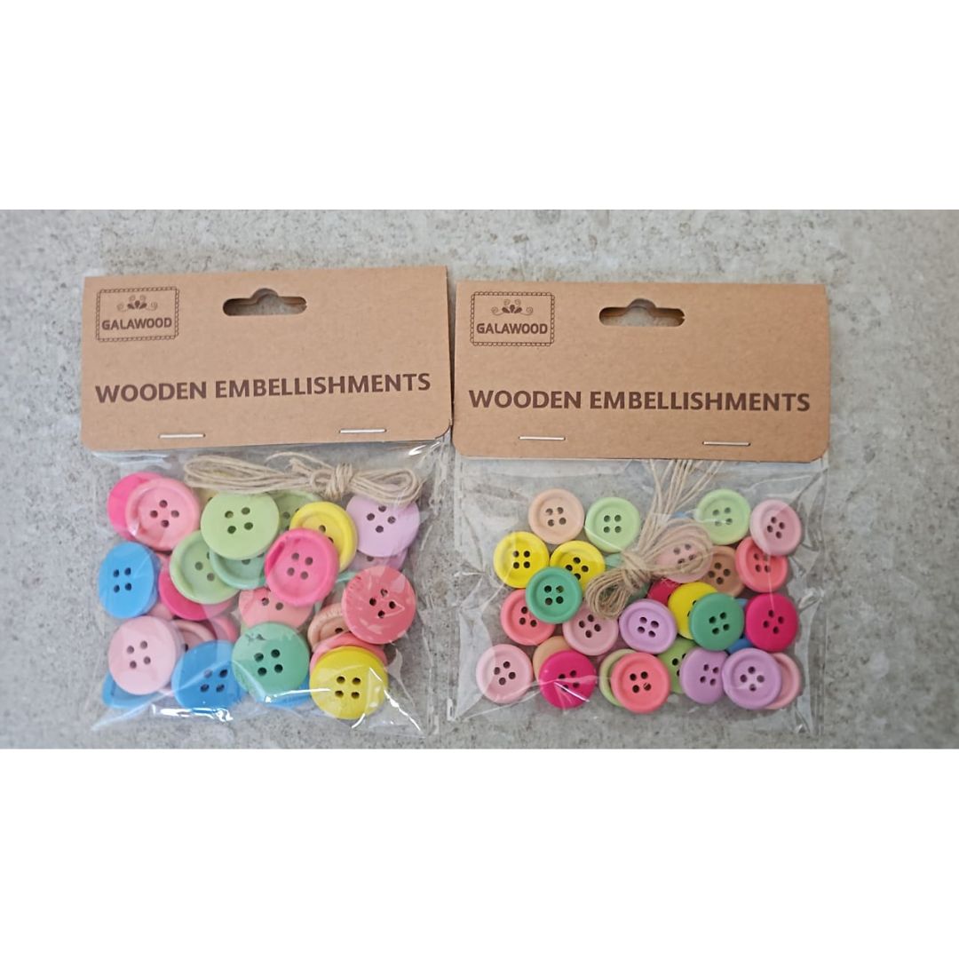 Wooden Buttons With String